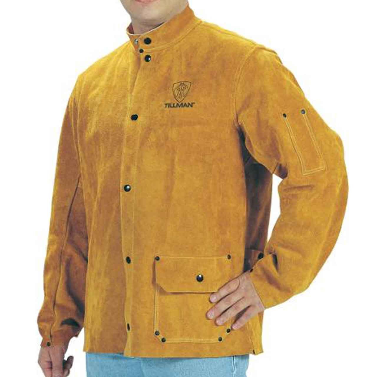 Tillman 3280 30" Brown Premium Side Split Cowhide Leather Welding Jacket Medium