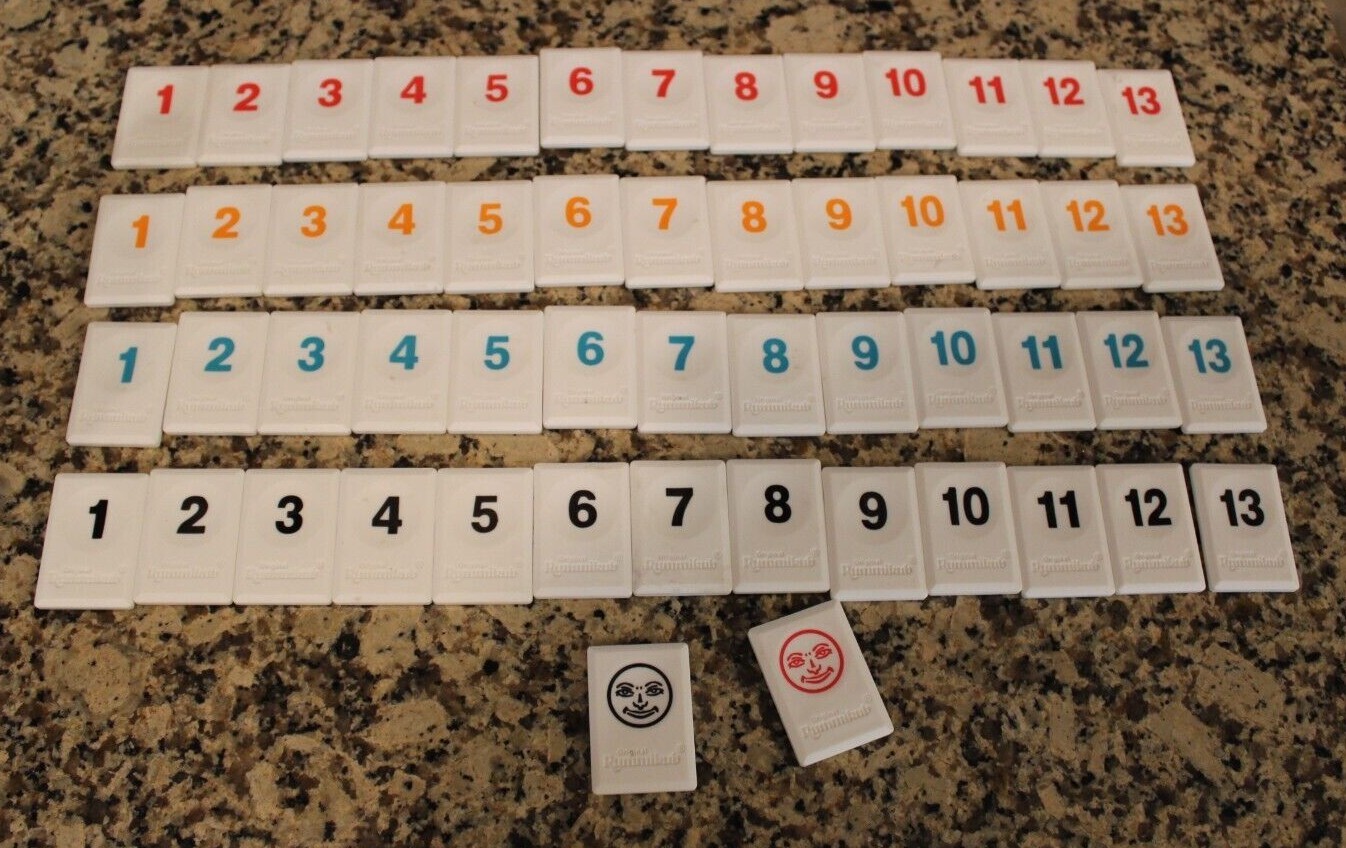 Rummikub Tiles Game Replacement Set #1-13 Black Yellow Blue Red - COLOR CHOICE