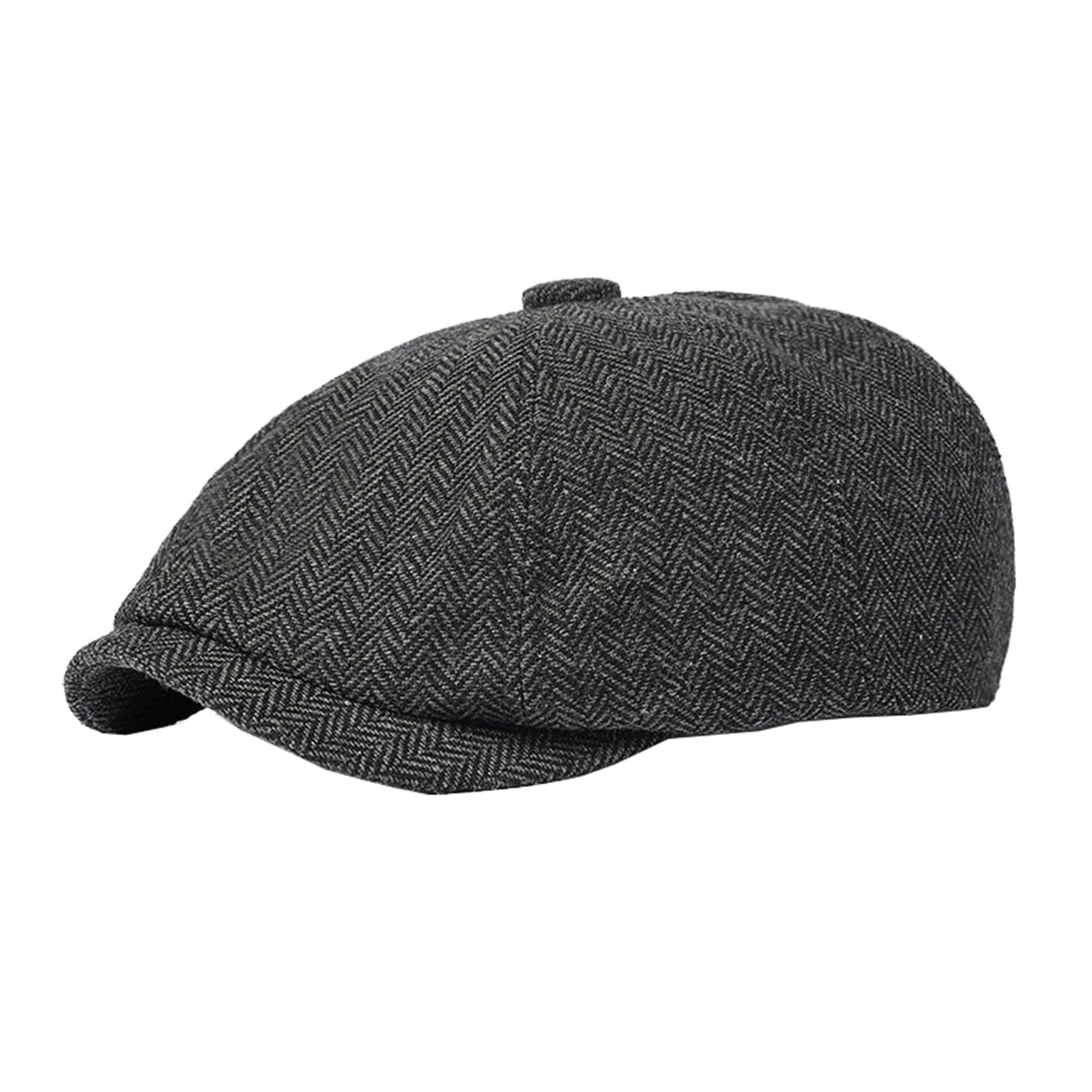 UTOWO Men's Vintage Newsboy Cap Tweed Flat Beret Cabbie Hat Fashion Darkgray ...