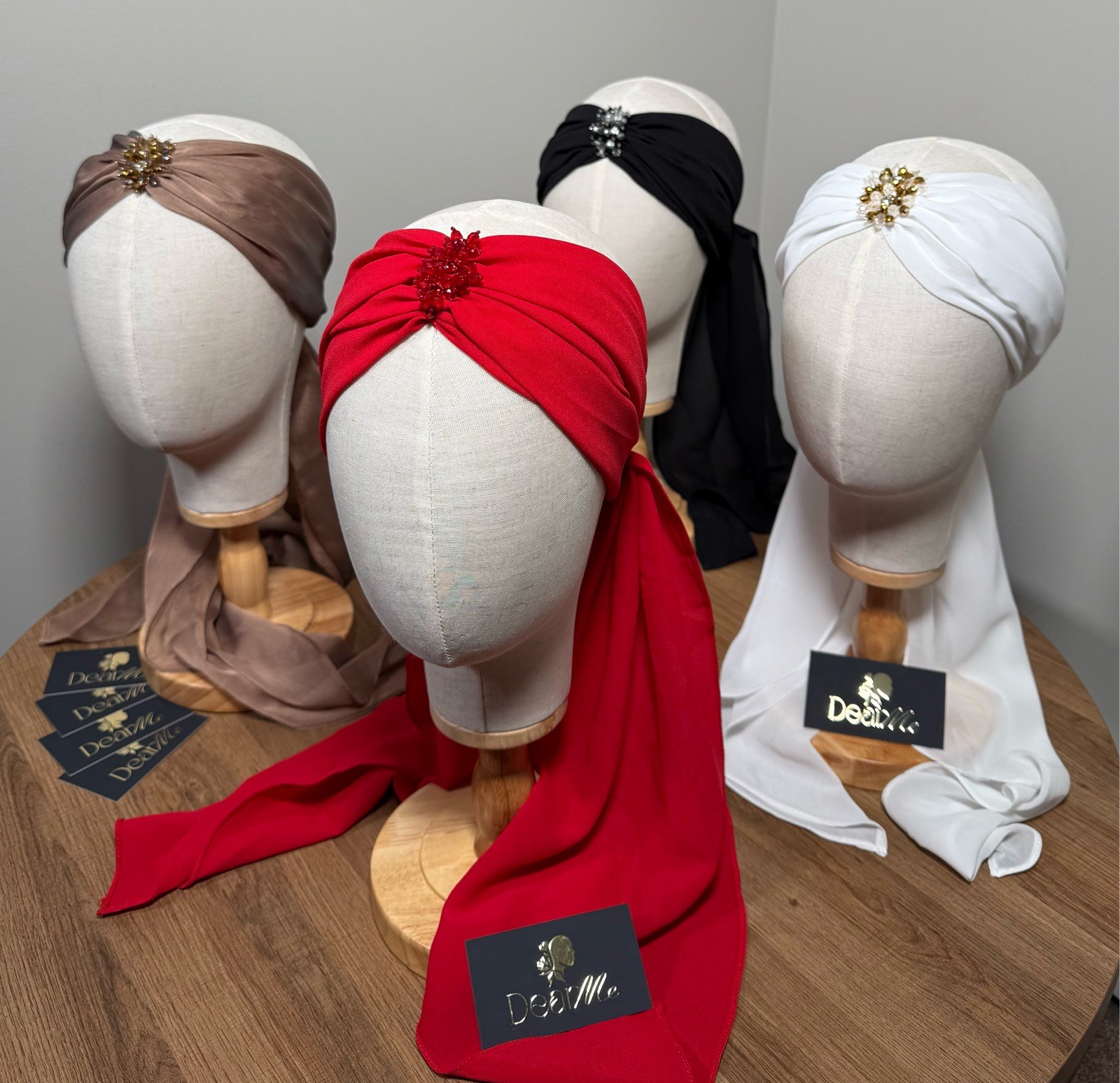 Turban Chic Crystal Wrap Head Scarf (Red)🔴
