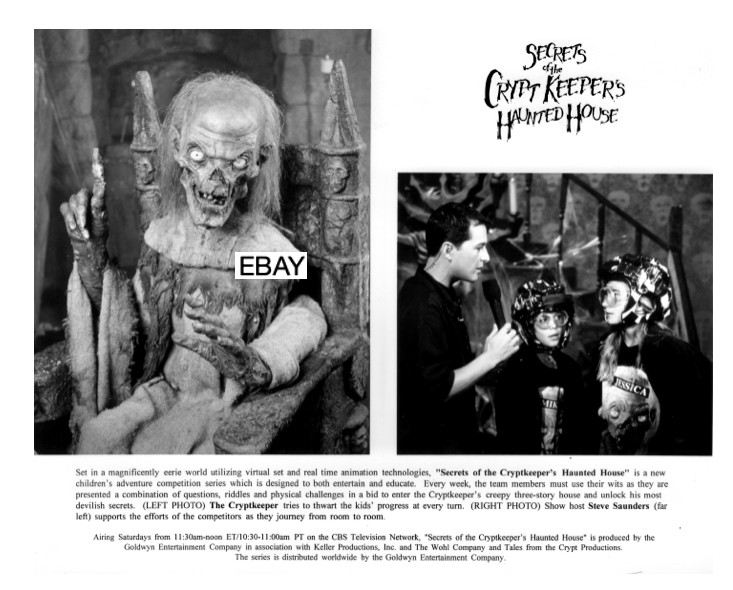 SALE: SECRETS OF THE CRYPT KEEPER'S HAUNTED HOUSE 1996 HORROR TV PROMO PHOTO