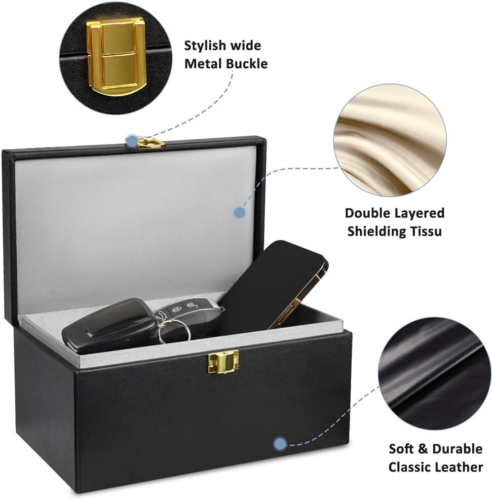 RFID Blocking Faraday Box - XL Size - Keyless Entry Car Key Safe Protector