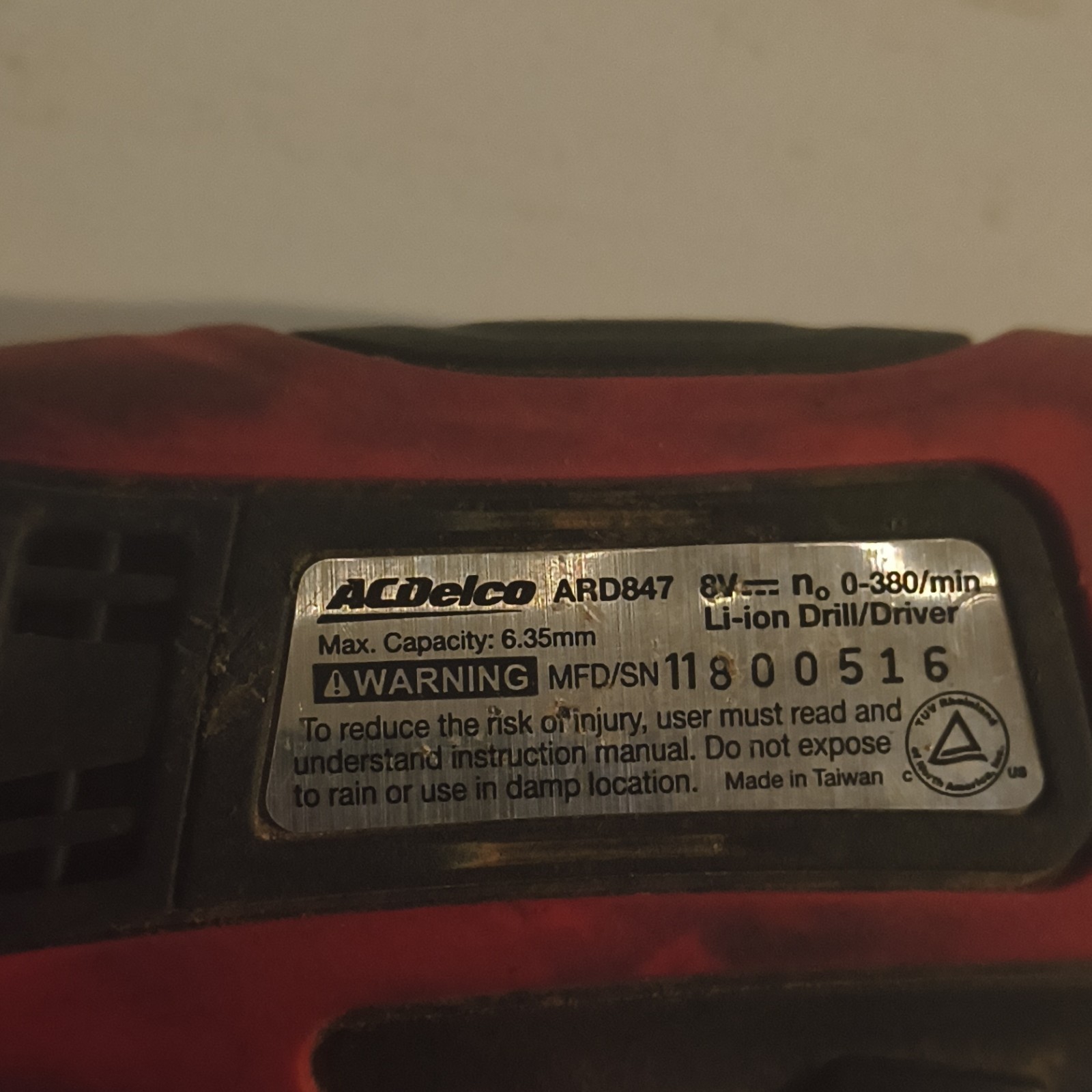 ACDelco ARD847T 7.2V Li-Ion Super Compact Drill Driver - TOOL ONLY UNTESTED