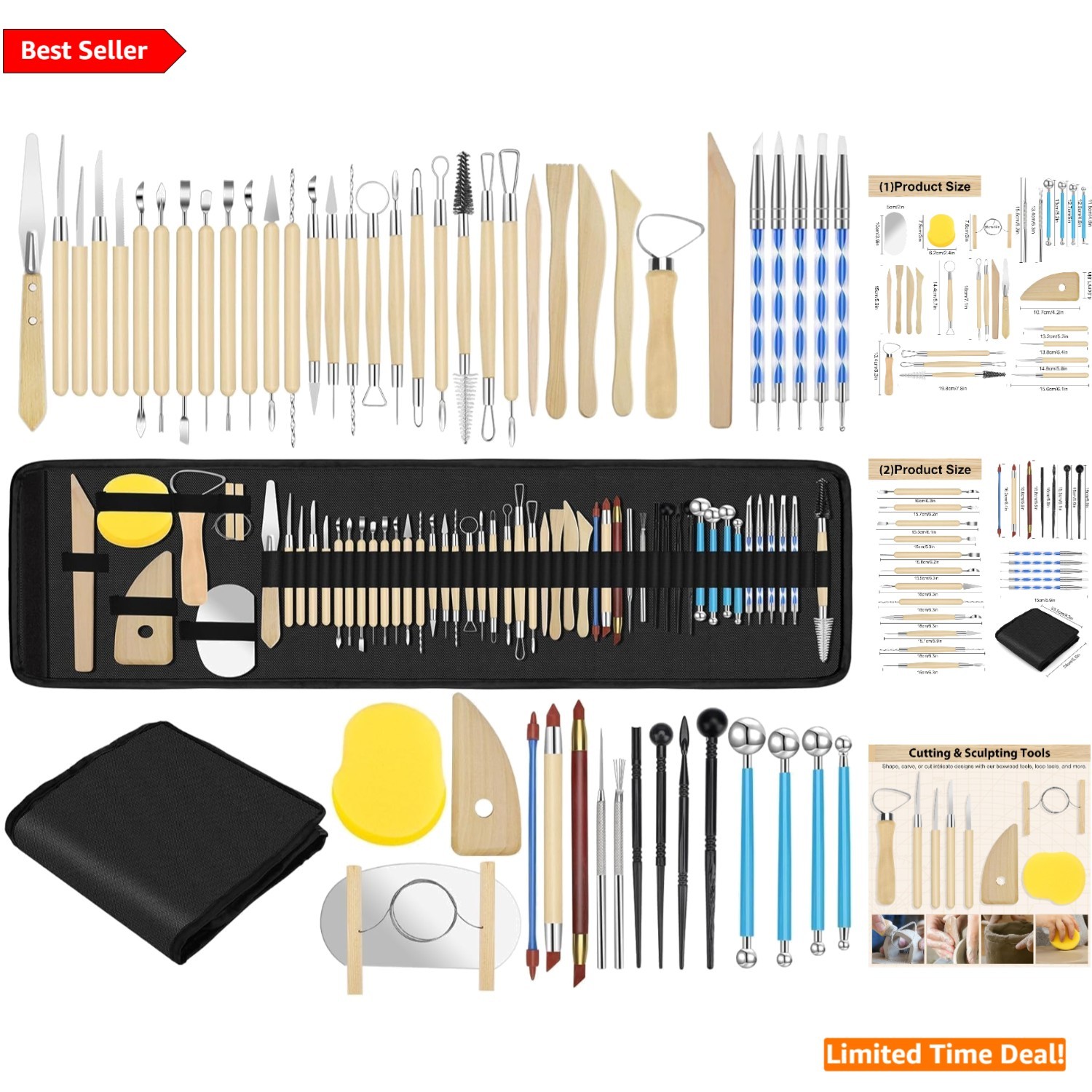 52PCS Pottery Tool Kit - Essential Clay Sculpting Tools for Creative Projects