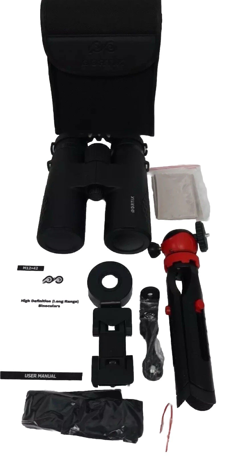 New Portix M12x42 High Definition Waterproof Binoculars With Tripod/carry case