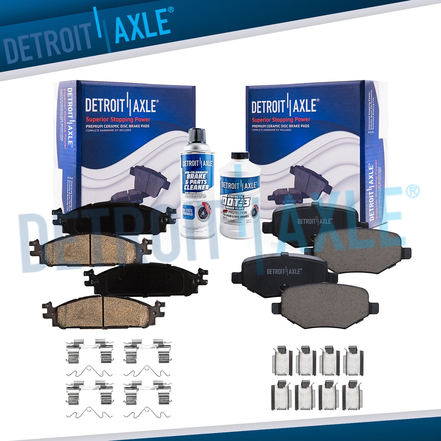 Front and Rear Ceramic Brake Pads Set for Ford Explorer Flex Taurus Lincoln MKS