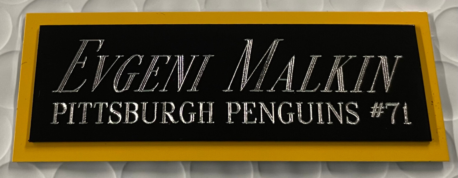 EVGENI MALKIN PENGUINS NAMEPLATE FOR AUTOGRAPHED Signed PUCK Display CUBE CASE