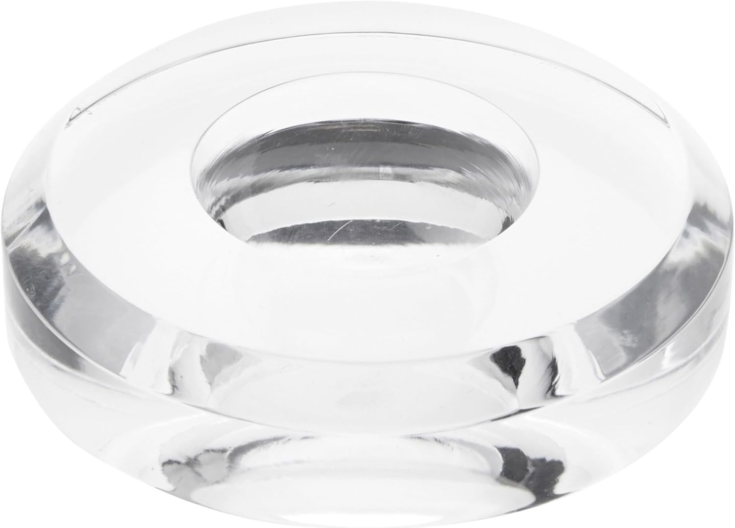 Clear Acrylic Round Display Base with Indented Circle to Hold Egg, Marble, Ba...
