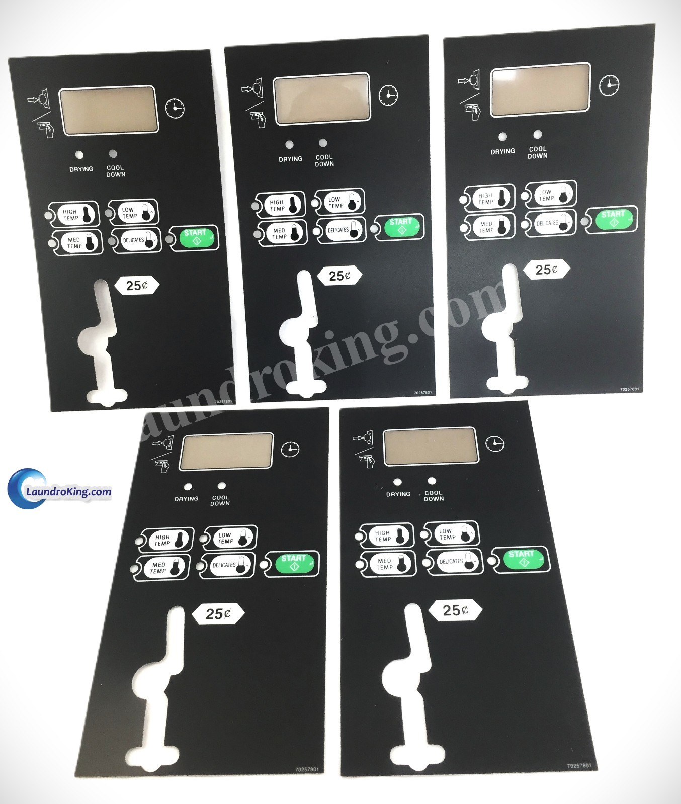 70257801 (5) PIECES  QUALITY OVERLAY  FOR SPEED QUEEN STT30 BC/B DRYER