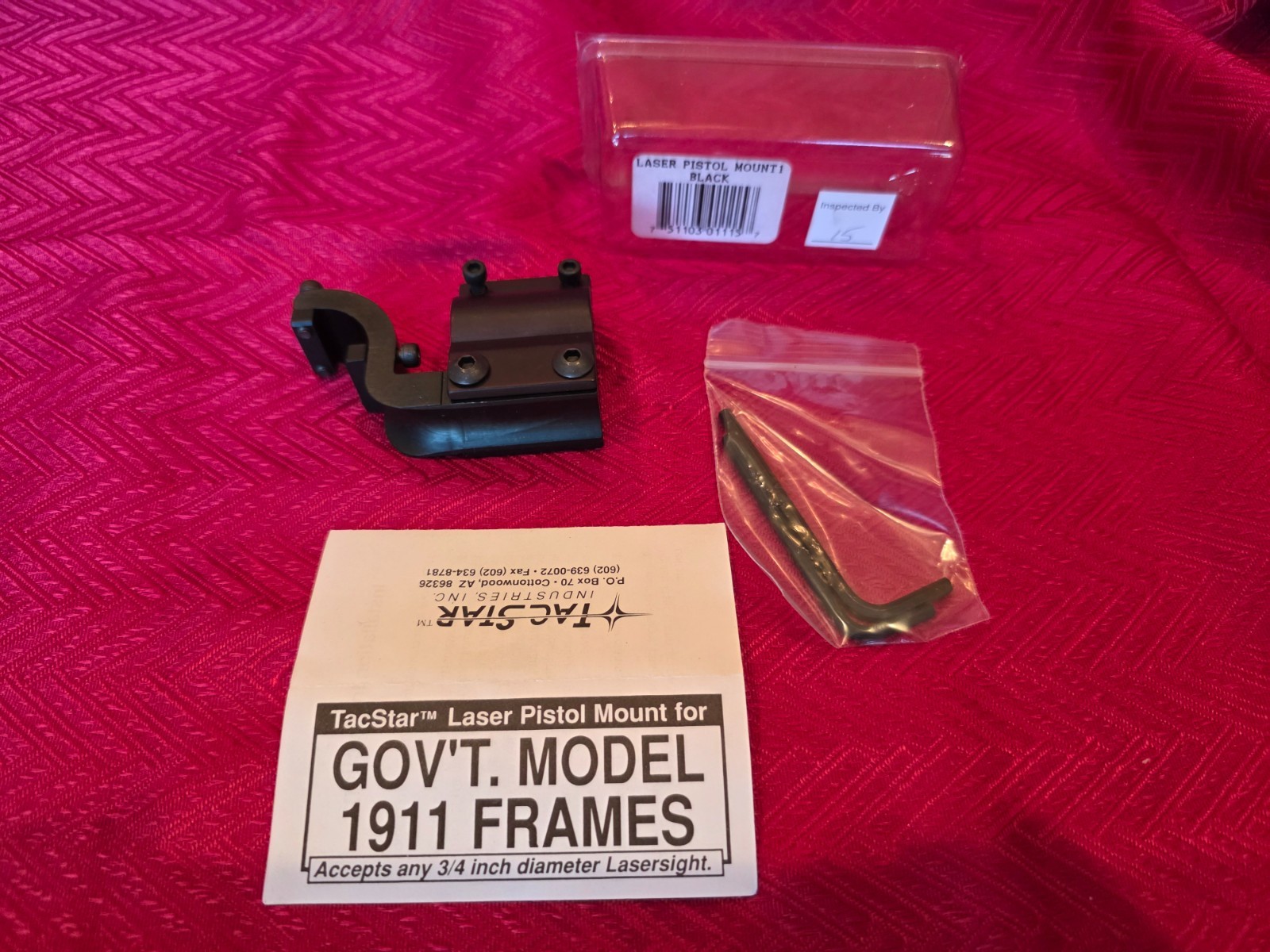 TacStar Laser Pistol Mount Gov't Model 1911 Frames 3/4" diameter lasersight