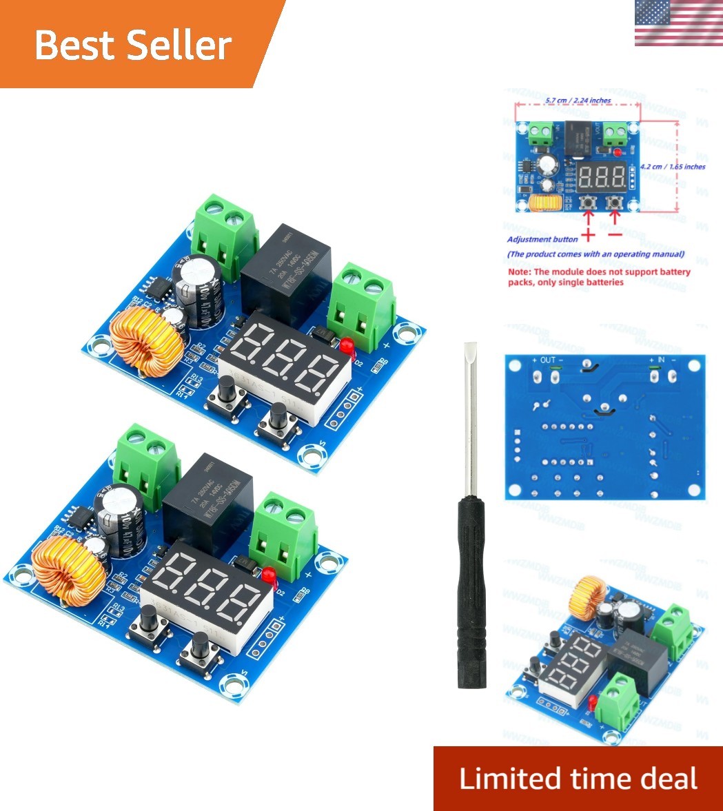2 Pcs Low Voltage Cutoff Disconnect 12-36V Low Voltage Digital Protector for ...