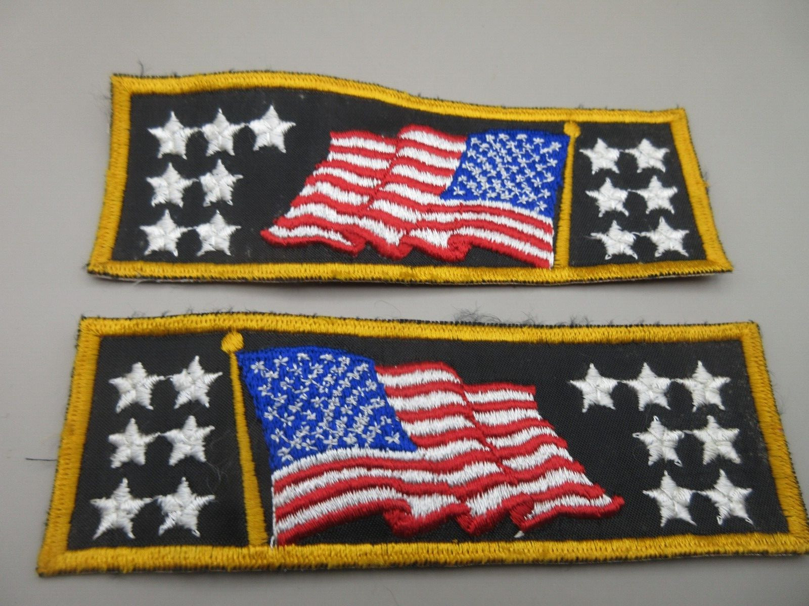 NOS 6" Pair WWII USN Navy USS American Flag Stars Liberty Cuff Title Patch New