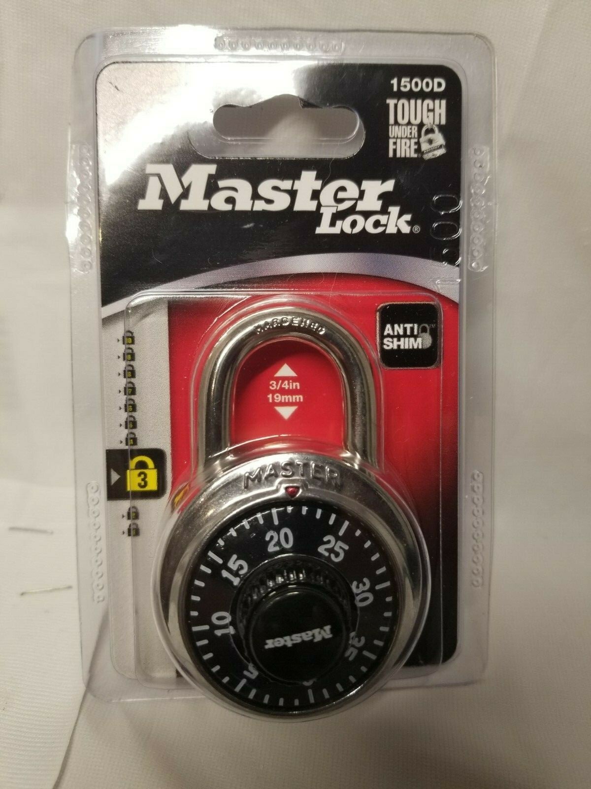 Master Lock, padlock, 3/4in., anti-shim