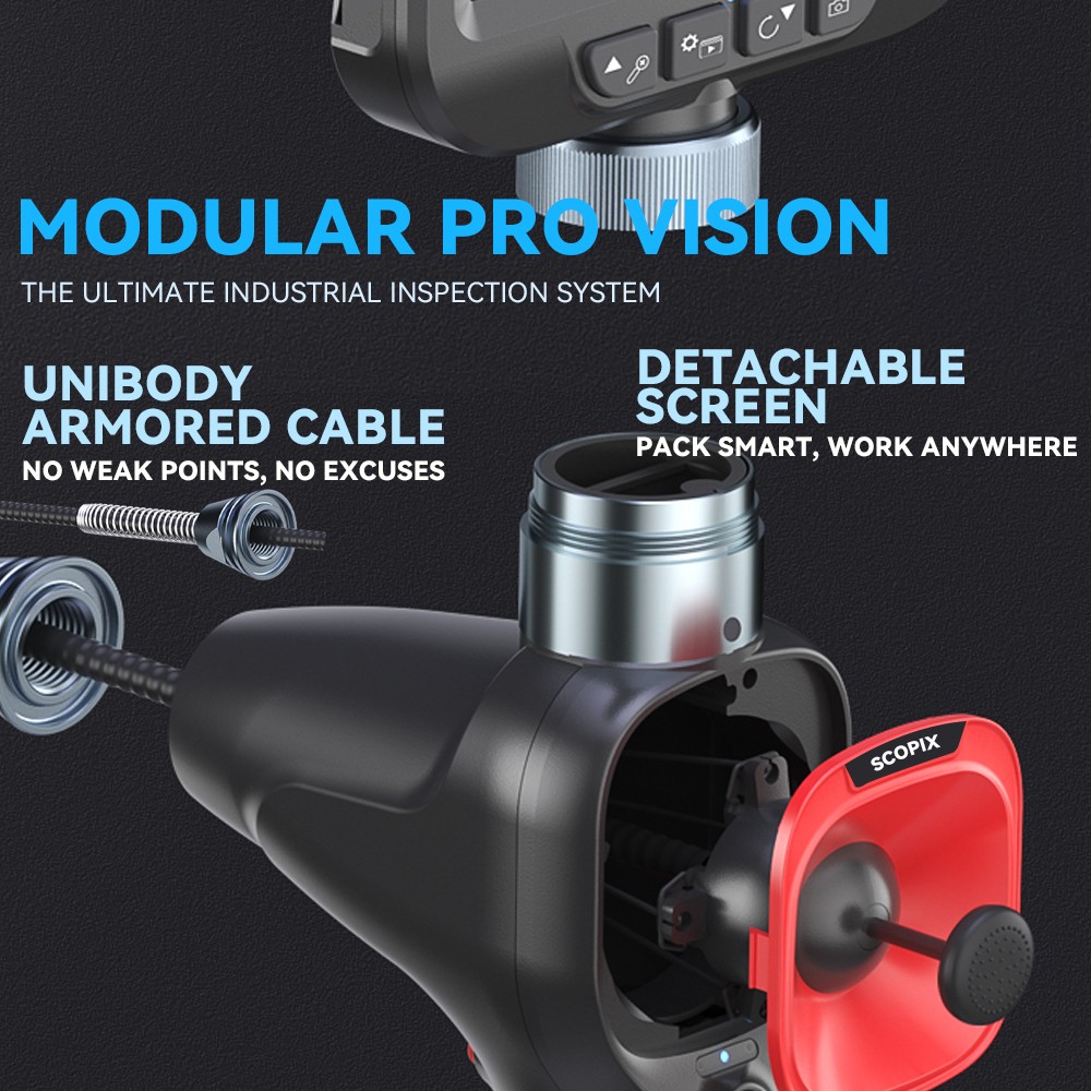 SCOPIX 4-Way 360° Articulating Borescope Endoscope with light Inspection Camera