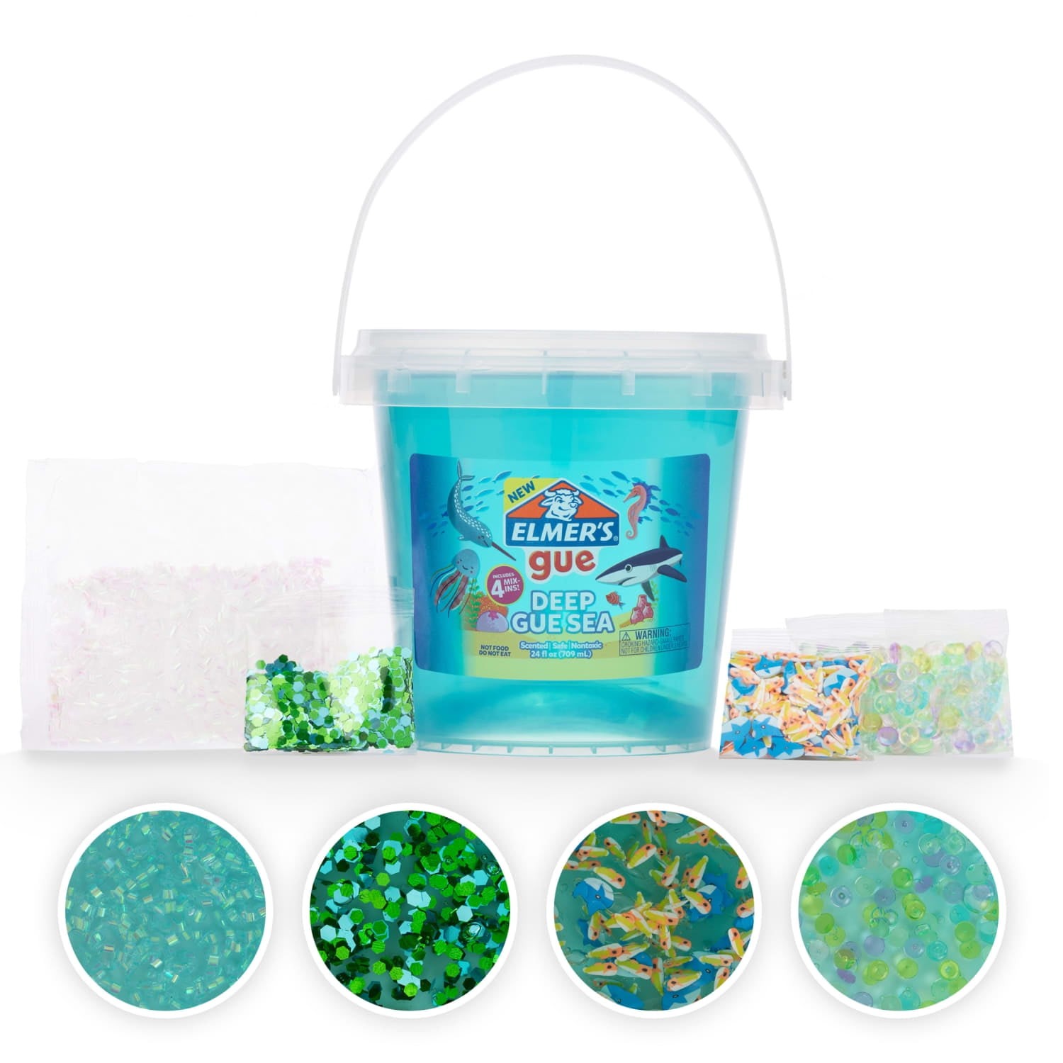 Pre-Made Slime, Includes 4 Sets of Unique Mix-Ins, 1.5-lb Bucket