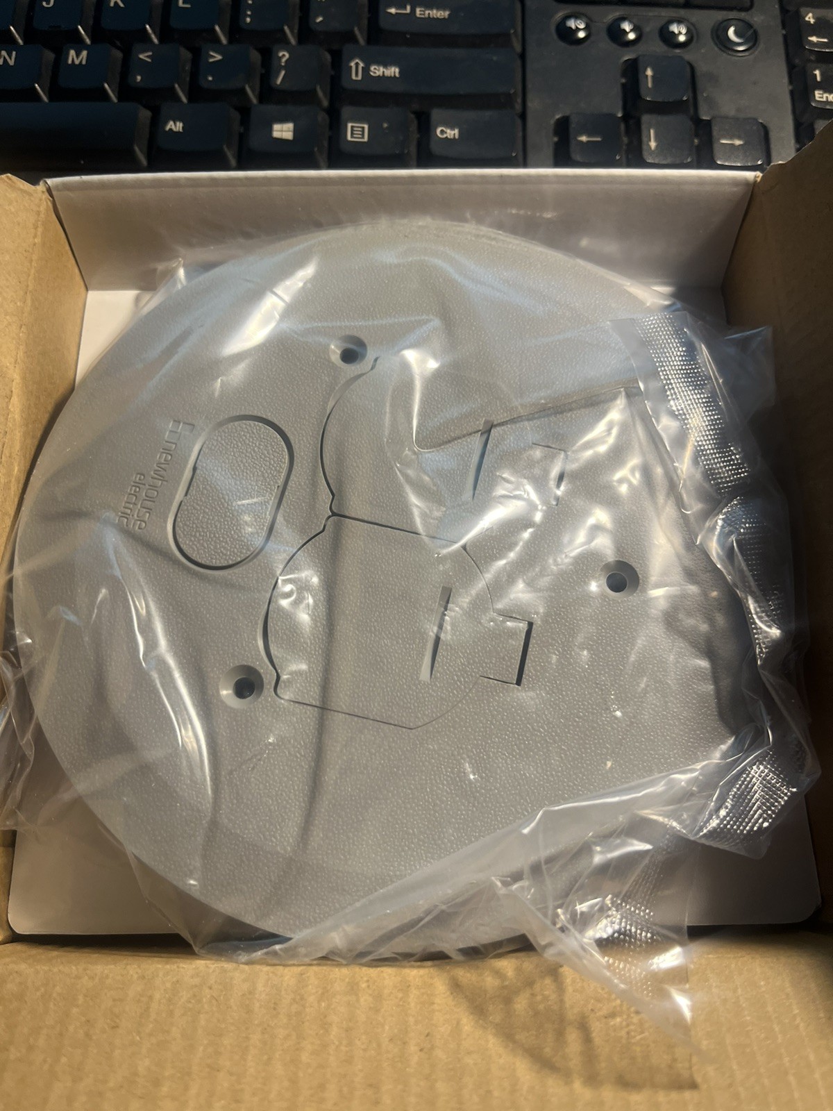 Low Profile Round Floor Box Cover Gray Plastic 8100PVG