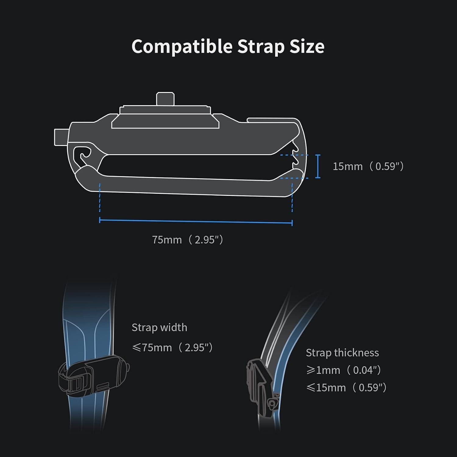 Adjustable DSLR Action Camera Clip | Aluminum Backpack Mount
