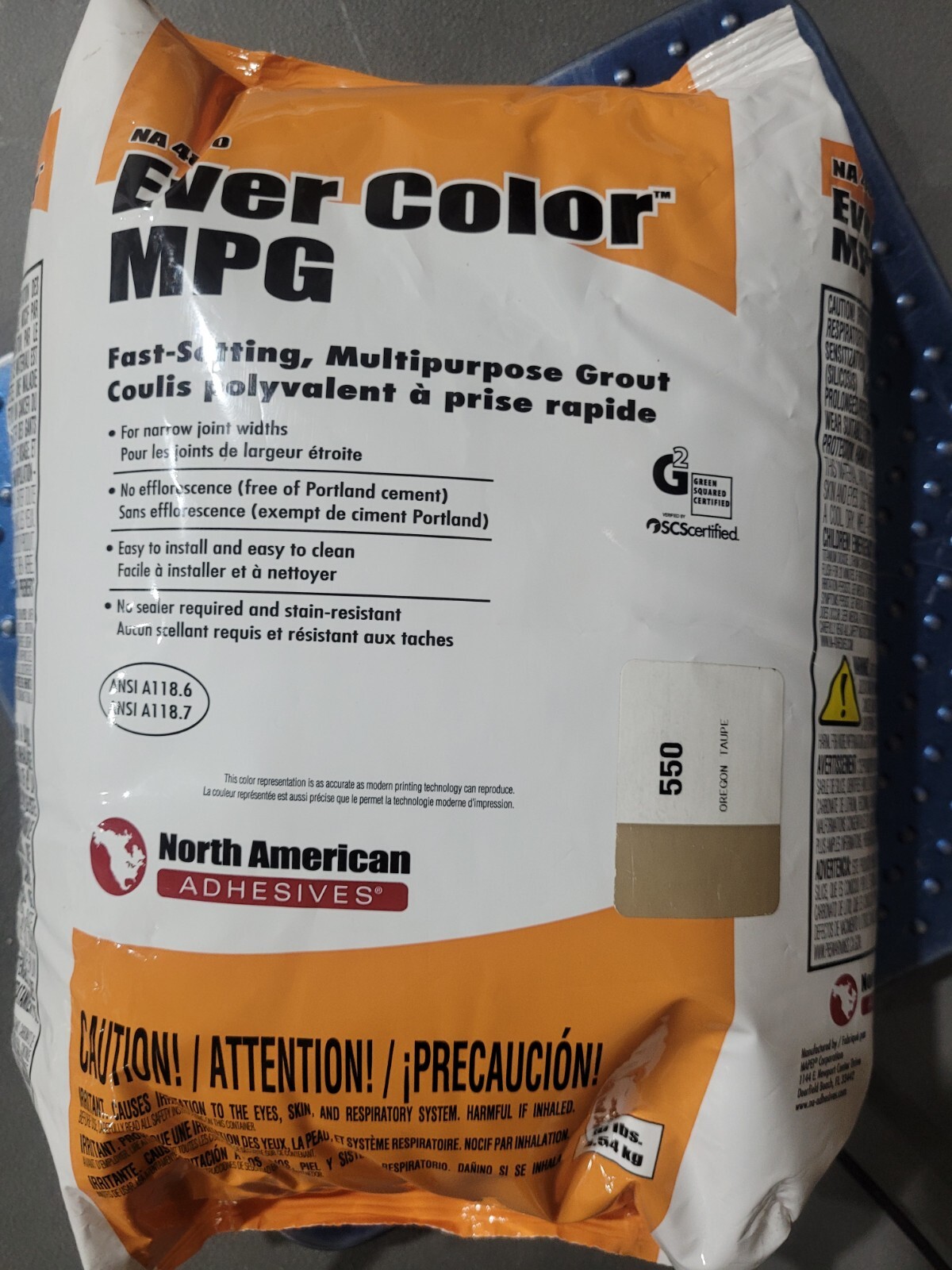 Ever Color multipurpose grout, fast setting, Oregon Taupe, NA4800, 10 lb bag