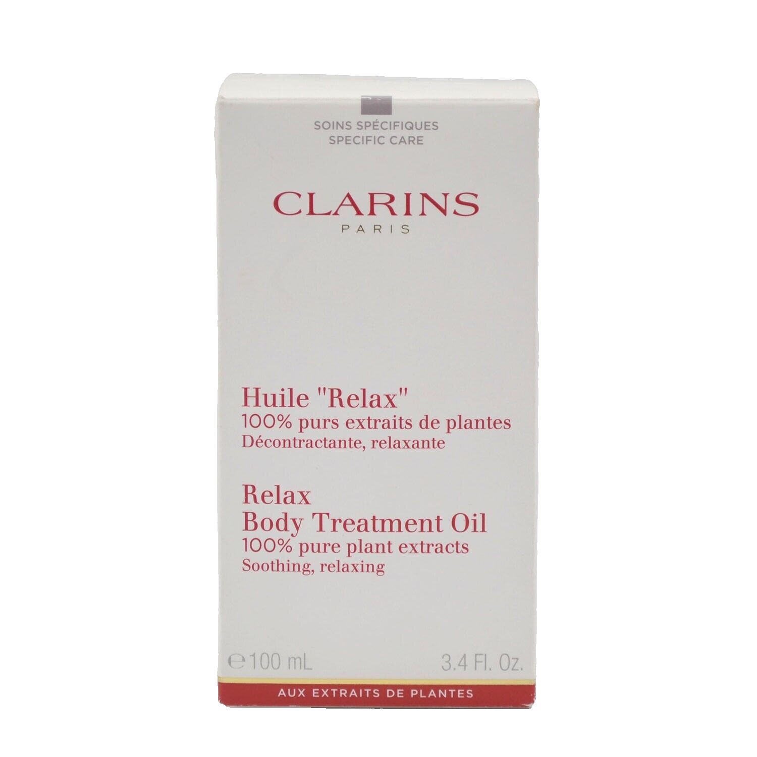 Clarins Relax Body Treatment Oil 100% Pure Plant Extracts Relaxing 3.4 fl.oz