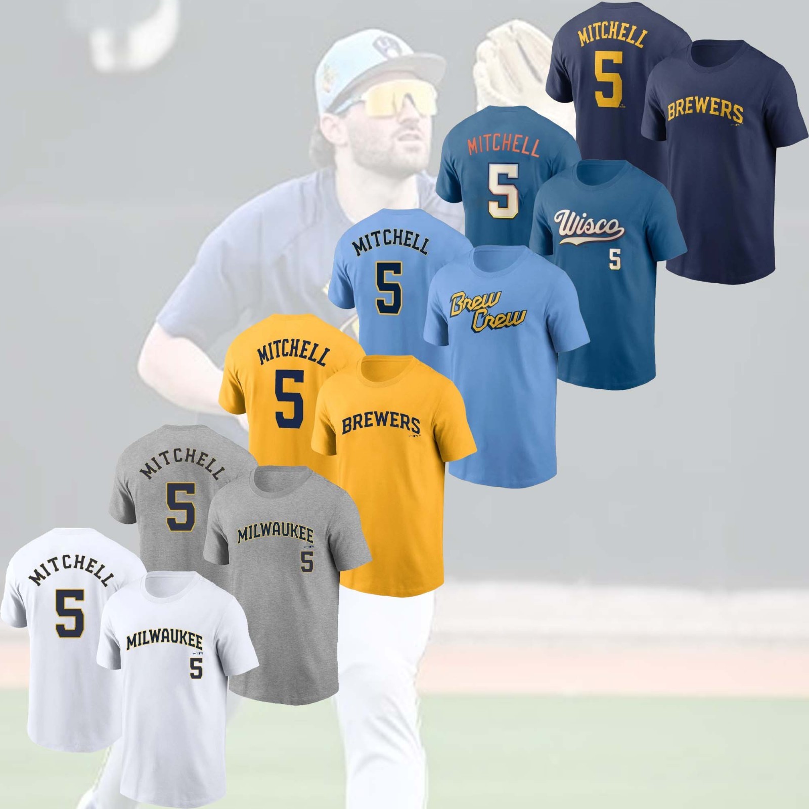 HOT HOT - Garrett Mitchell #5 Milwaukee Brewers Team 2026 Player Name And Number
