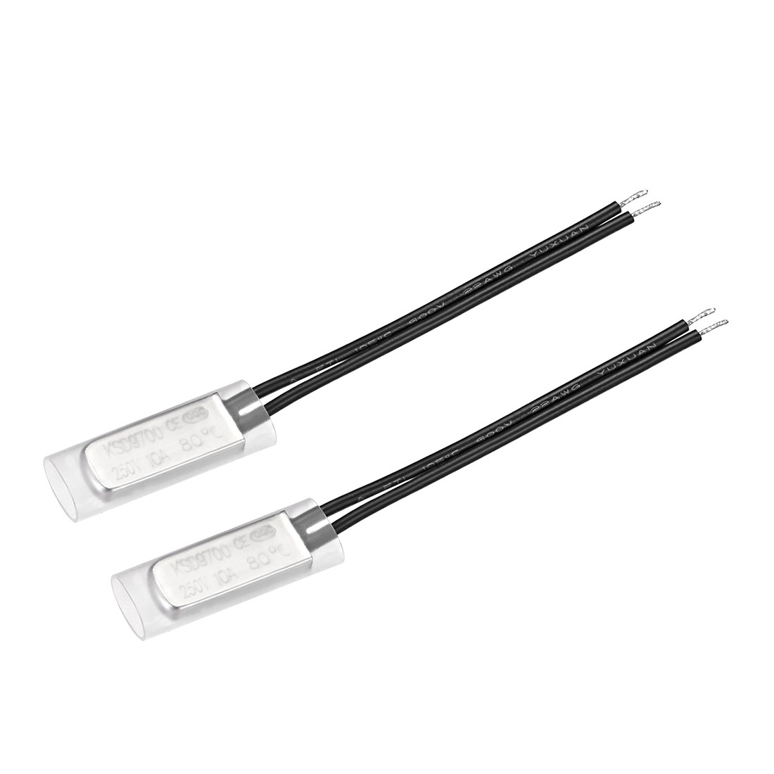 KSD9700 Thermostat, 80℃ N.C 10A Metal Bimetal Temperature Control Switch 2pcs
