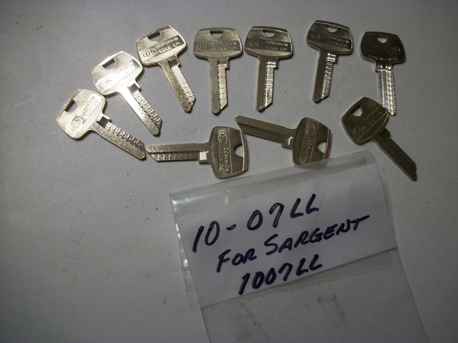 Locksmith LOT of 10 Key Blanks for SARGENT LL, 07LL, 1007LL, 5 Pin, Uncut