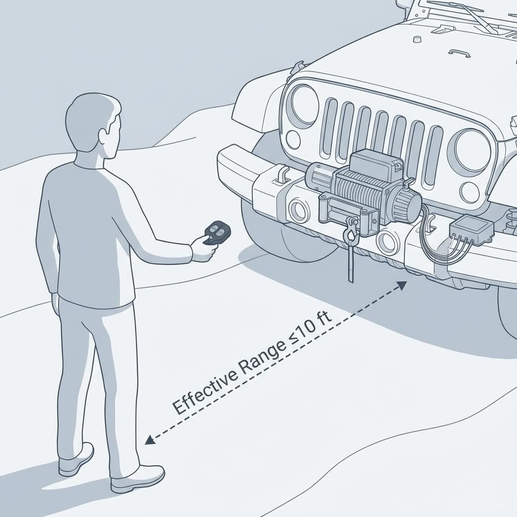 Universal Mini Wireless Winch Remote for Trucks - Protection Included