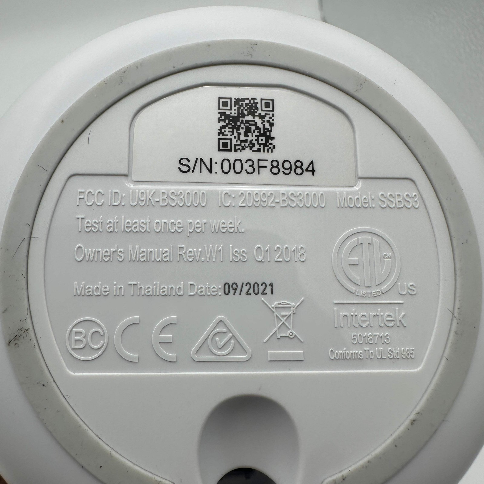 SimpliSafe Base Station SSBS3 Security Sensor