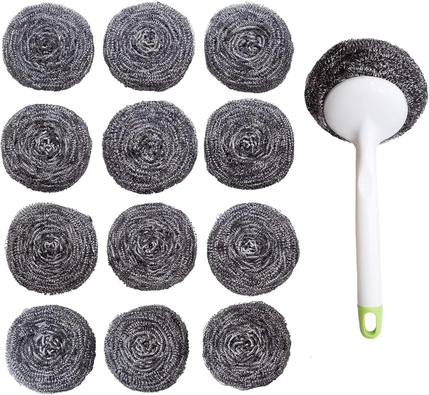 Stainl Steel Spons Scourer Set with Handle 40 gr - - Lar