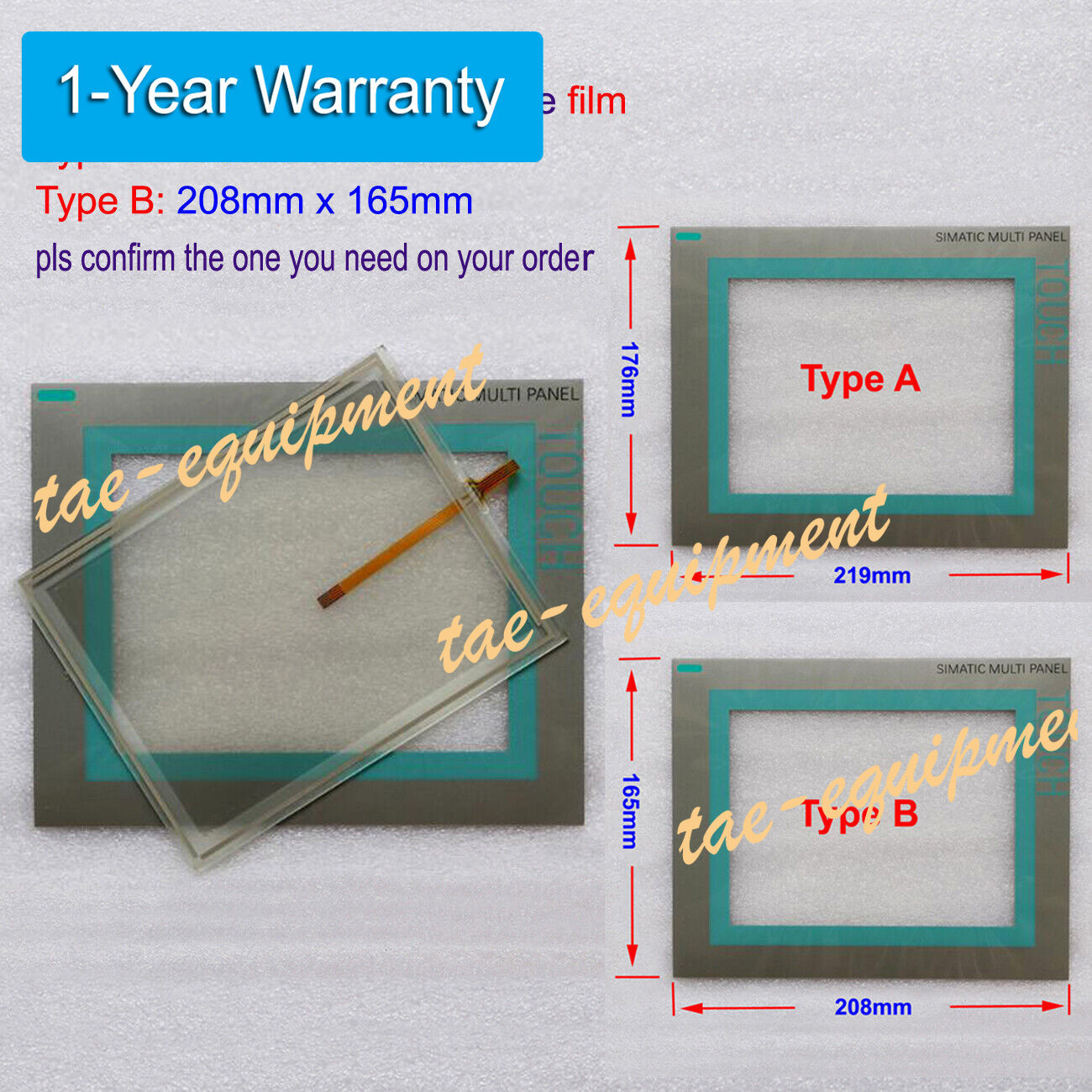 6AV6643-0CB01-1AX1 Touch Screen Glass + Film MP277 8'' TOUCH 6AV6643-0CB01-1AX1