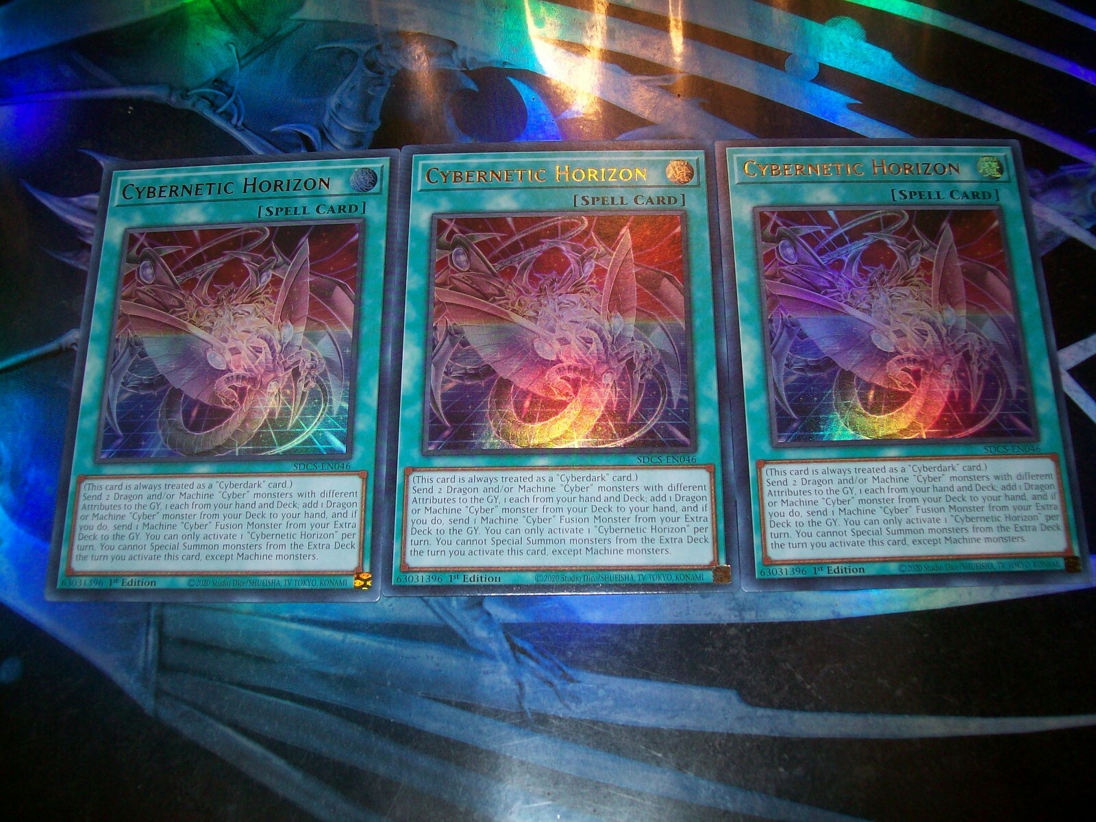 3x Cybernetic Horizon 1st Edition Ultra Rare SDCS-EN046 Yu-Gi-Oh!