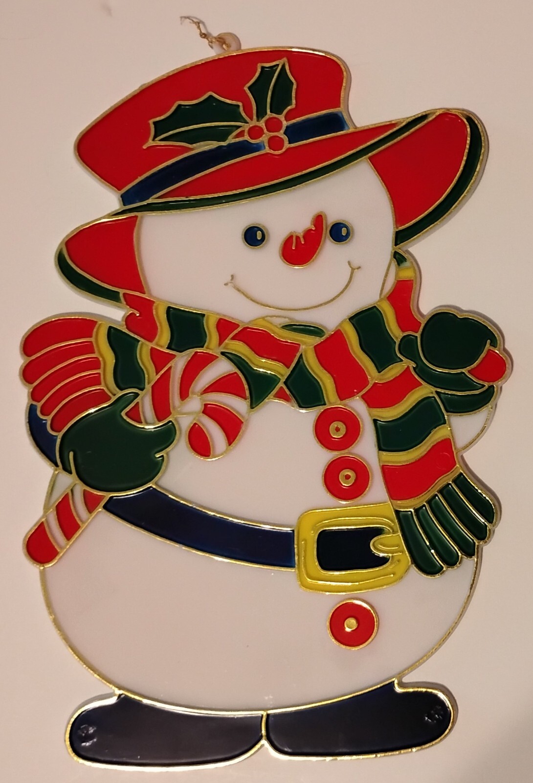 Adorable Snowman Suncatcher Vintage Sparkle Holiday Season