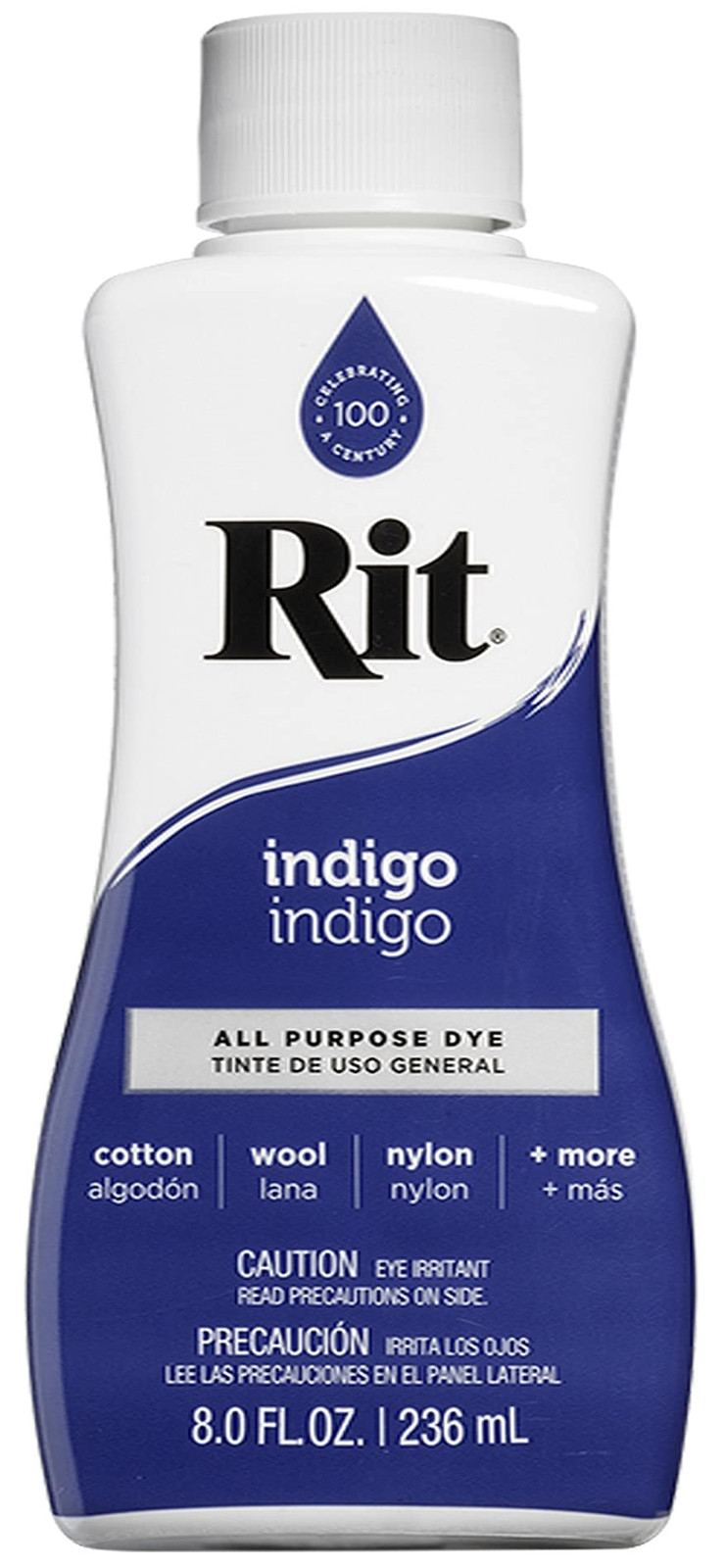Rit Indigo Liquid Fabric Dye 8 Oz Non Toxic Ideal for Cotton Wood Paper More