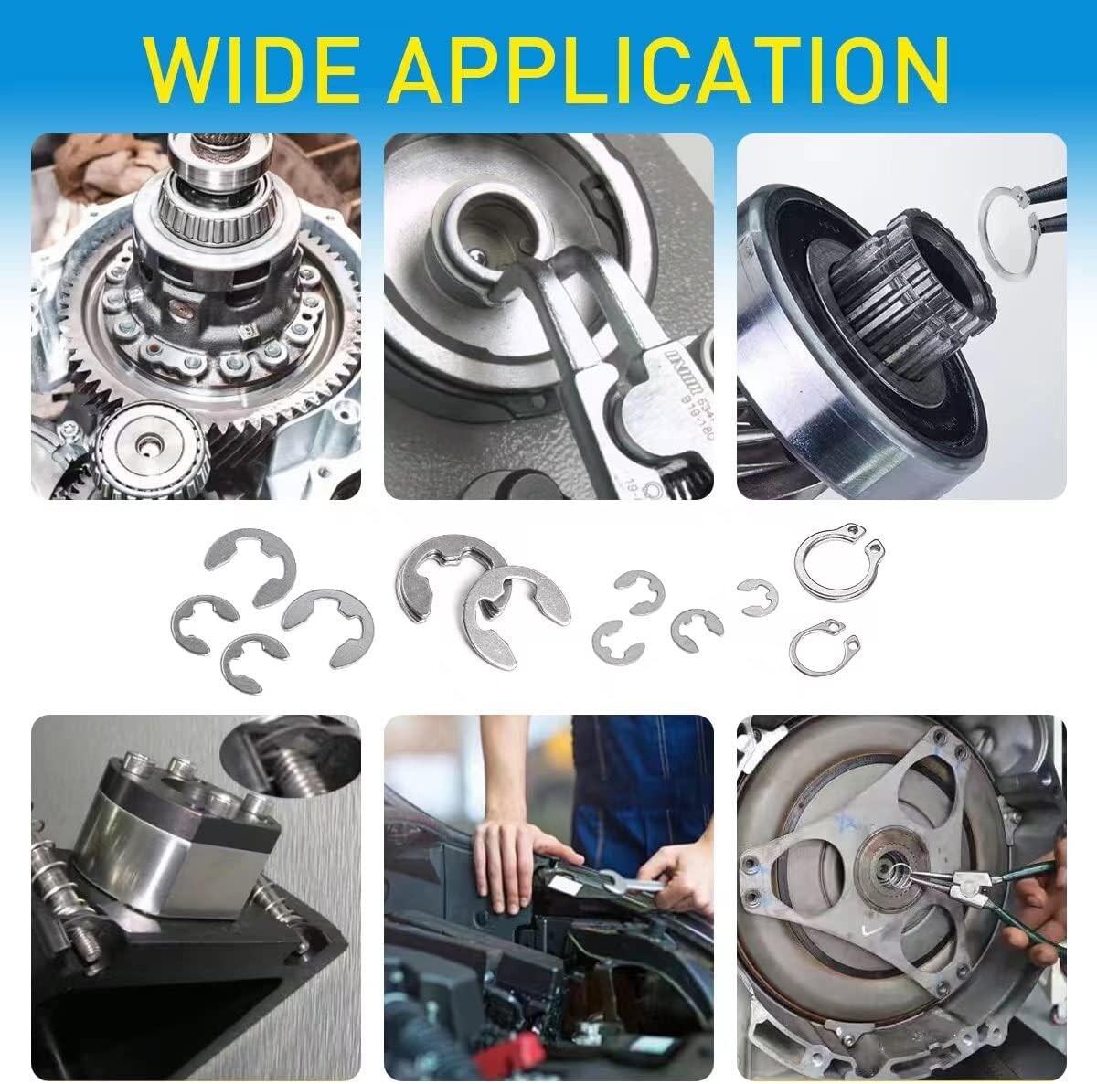 327Pcs Stainless Steel E-Clip C-Clips Circlip Kit Retaining Ring Assortment Set