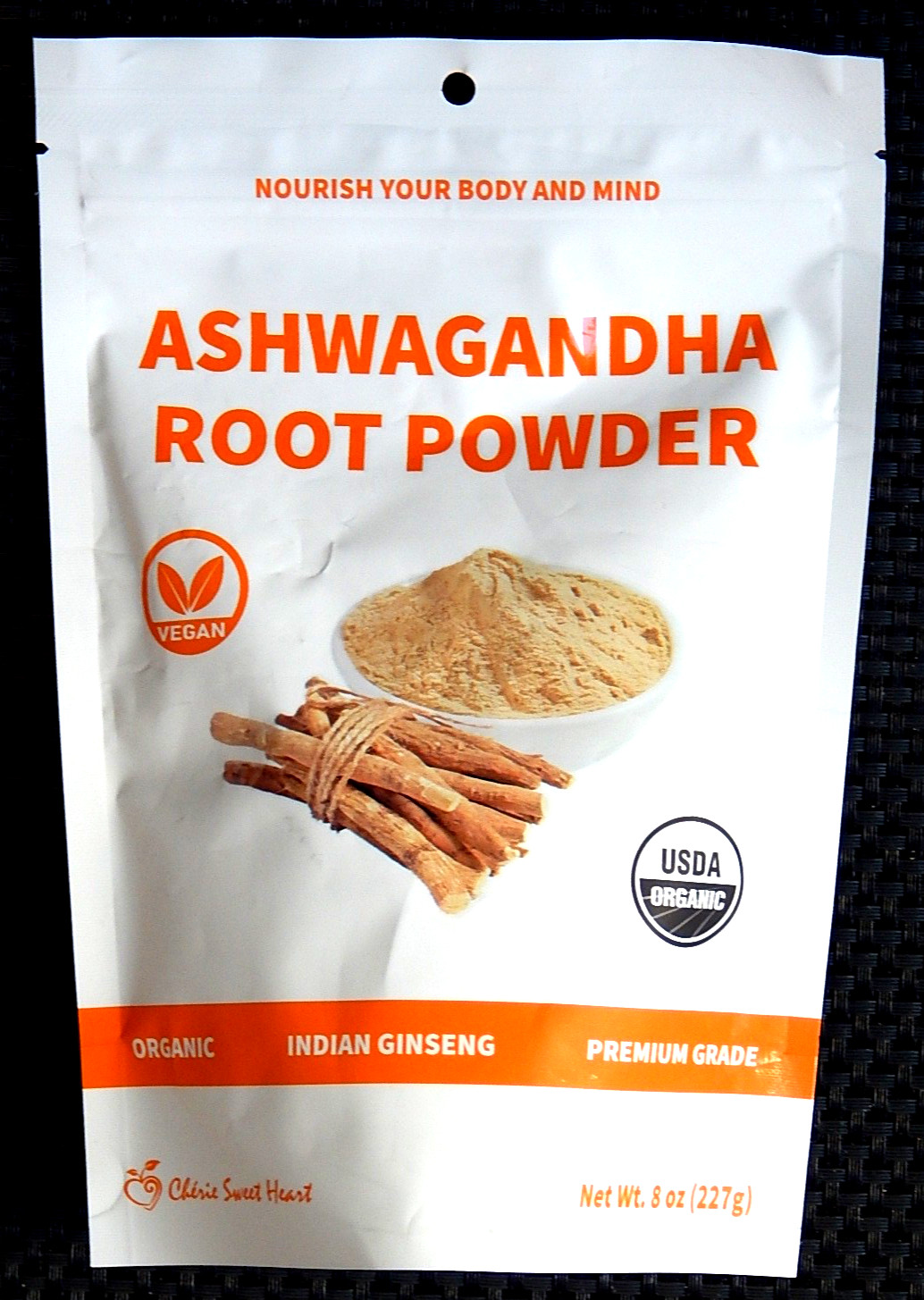 Ashwagandha Root Powder Organic PREMIUM GRADE Cherie Sweet Heart 8 oz SEALED
