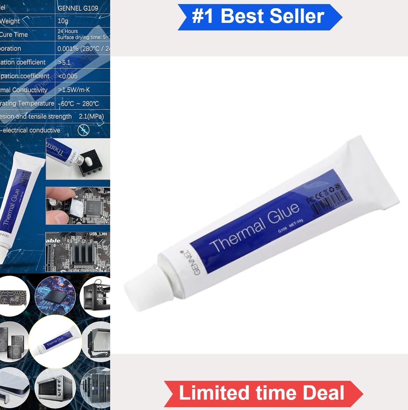 Thermal Conductive Glue 10g Heatsink Silicone Adhesive Compound for LED GPU