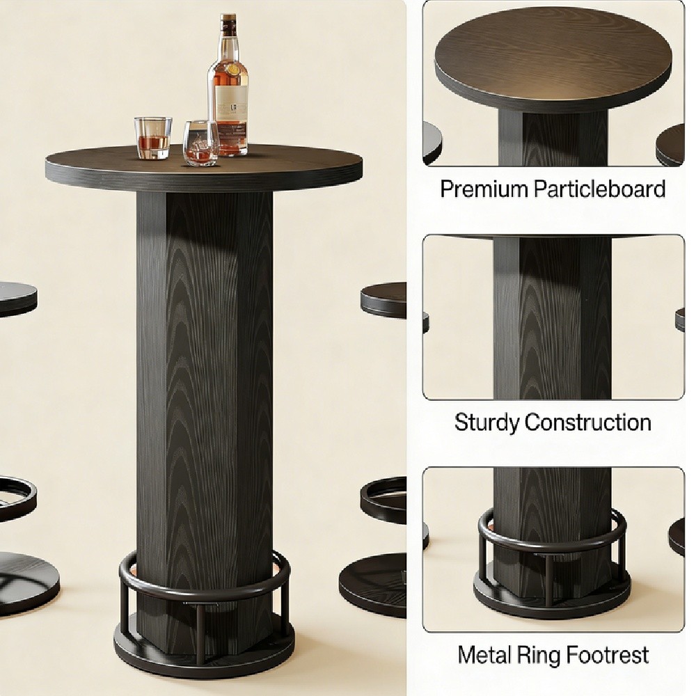 A Pub Table and Two Matching Stools