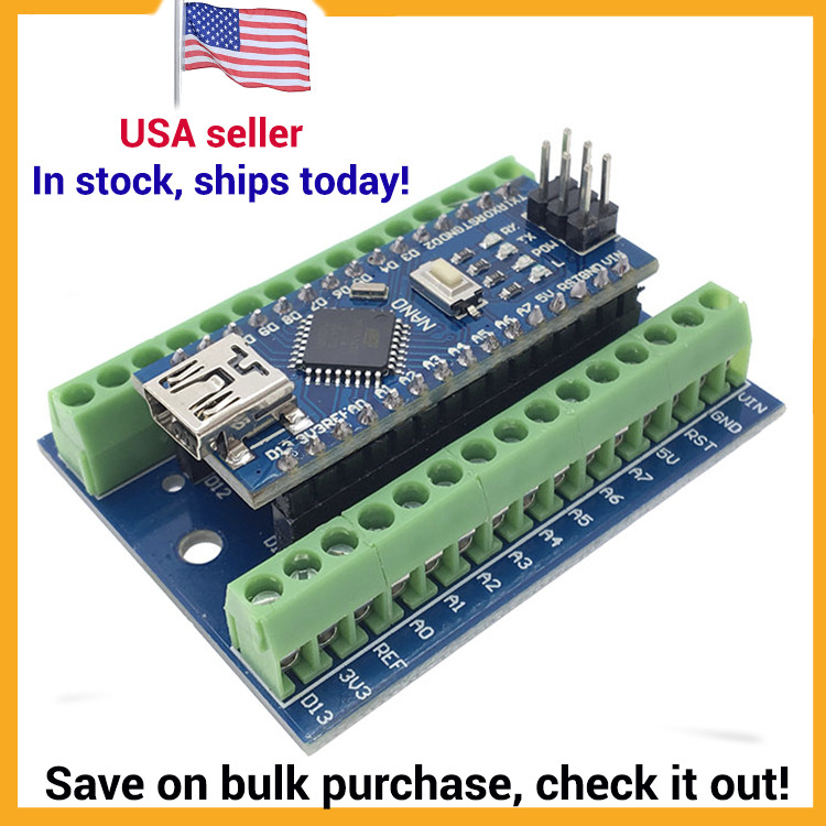 Expansion Terminal Adapter Shield For Arduino Nano V3.0 ATMEGA328P AU Board