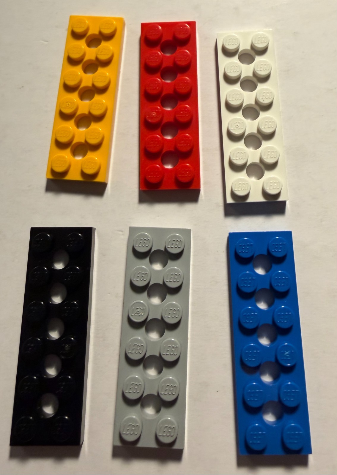 LEGO Parts 32001 (4pcs) Technic, Plate 2 x 6 with 5 Holes, Choose Color