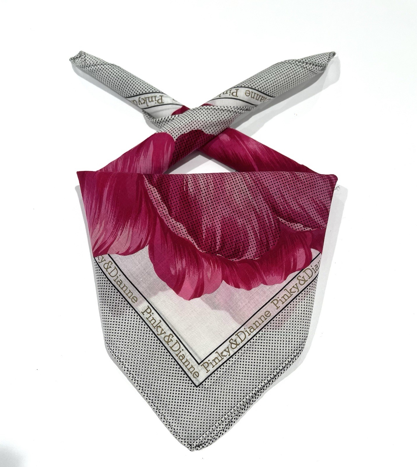Handkerchief Vintage Women Pinky Mini Scarf Art Flower Pink Cotton Square 18”
