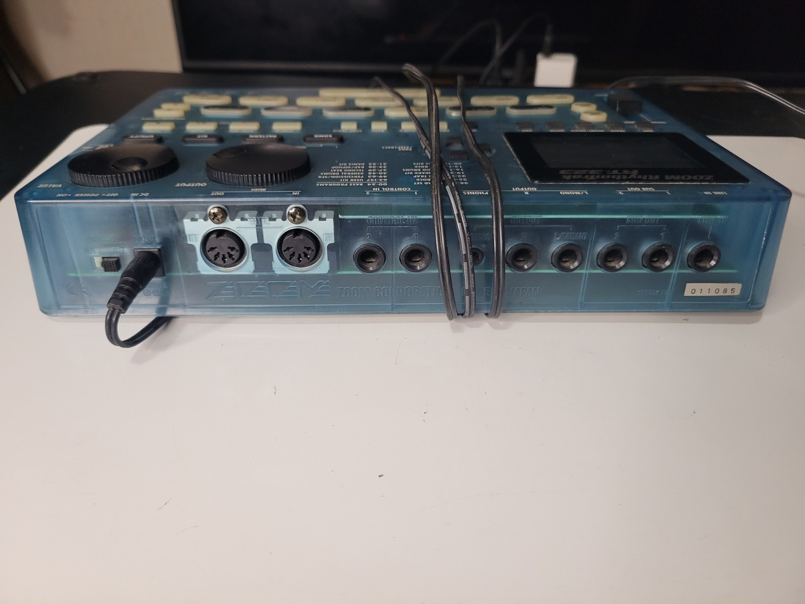 Zoom RhythmTrak RT-323 Drum Machine Clear Blue + AC Adapter TESTED WORKS
