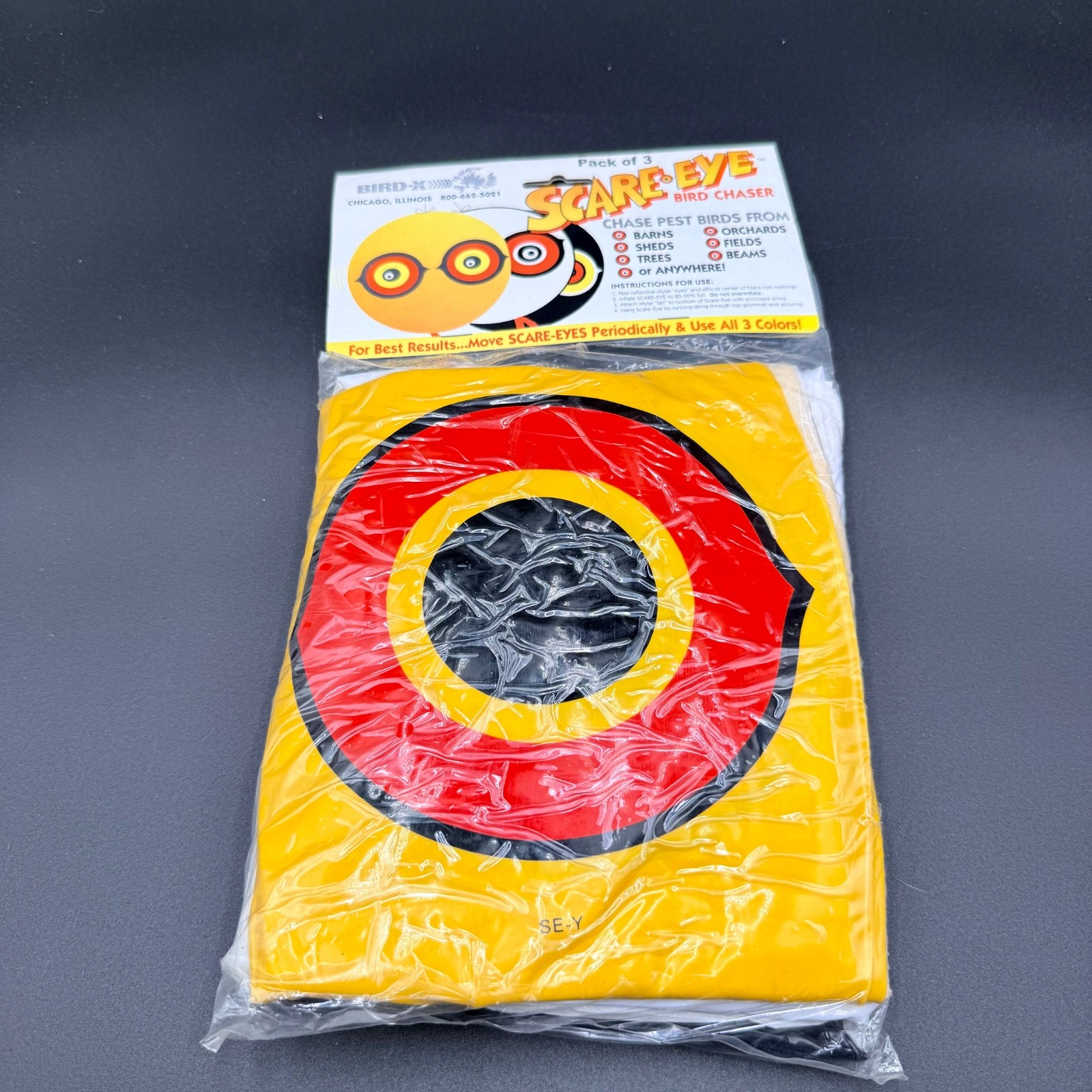 Bird-X Scare-Eye Visual Bird Deterrent Chaser Balloons - Pack of 3 - New