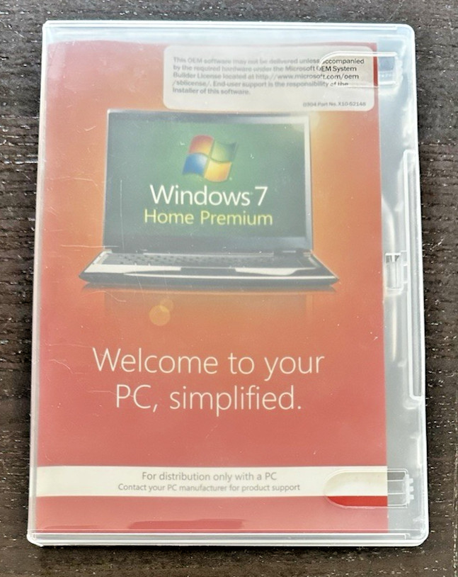 Microsoft Windows 7 Home Premium OEM DVD w/ Product Key 64-bit System Builder