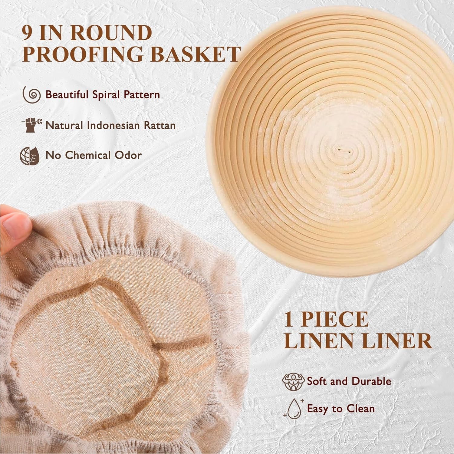 Bread Proofing Kit Sourdough Starter Jar Banneton Basket Baking Supplies