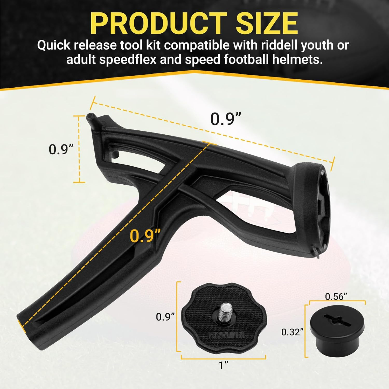 Riddell Speedflex Helmet Quick Release Tool Kit with Chinstrap Repair Components