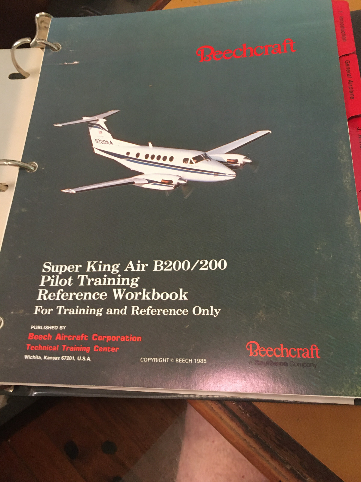BeechTraining Center Super King Air B200/200 Pilot Training Workbook Manual