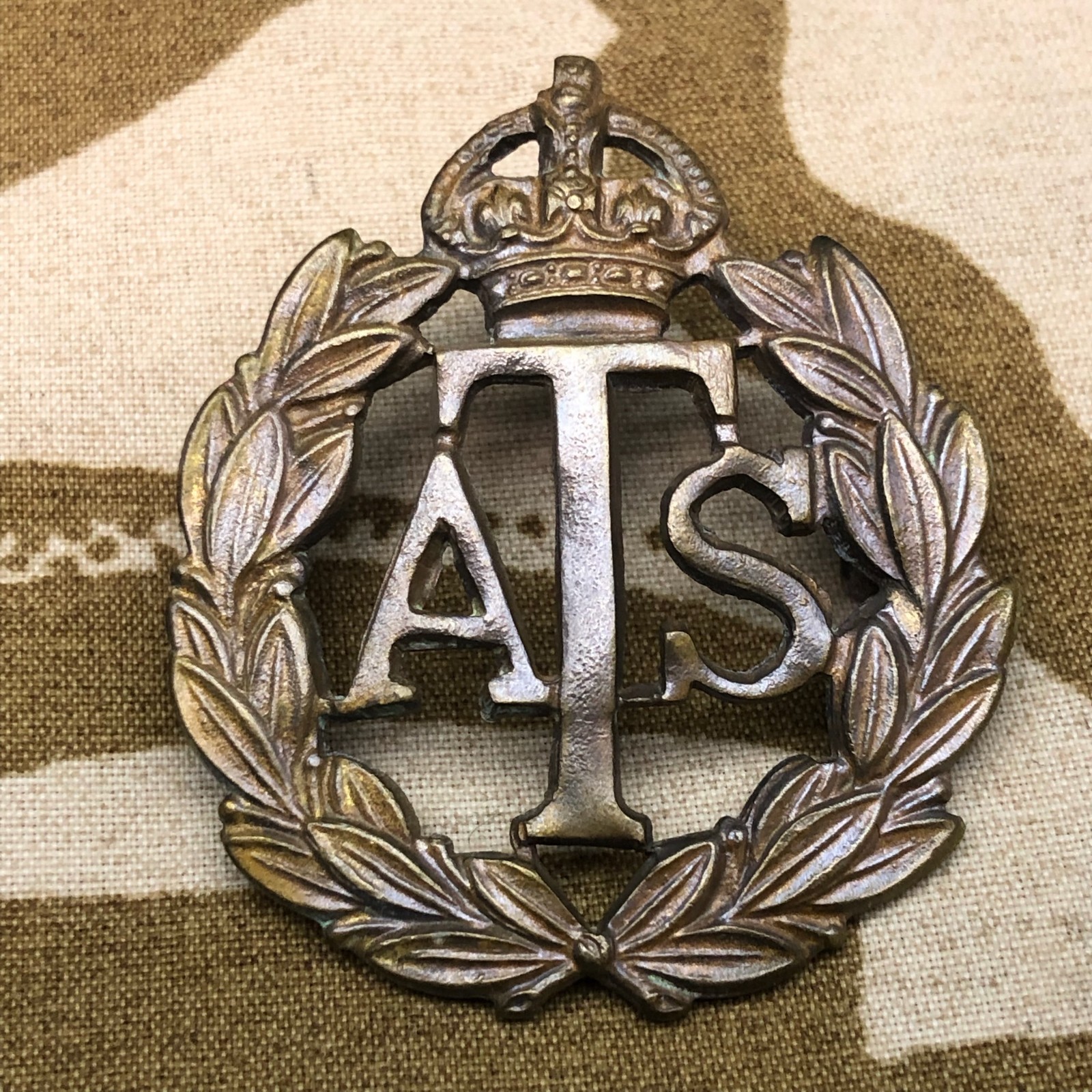 Original WW2 British Army Cap Badge - Auxiliary Territorial Service