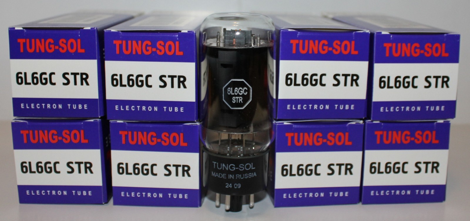 Matched Octet ( 8 tubes ) of Tung Sol 6L6GC STR tubes, Brand New in Box !