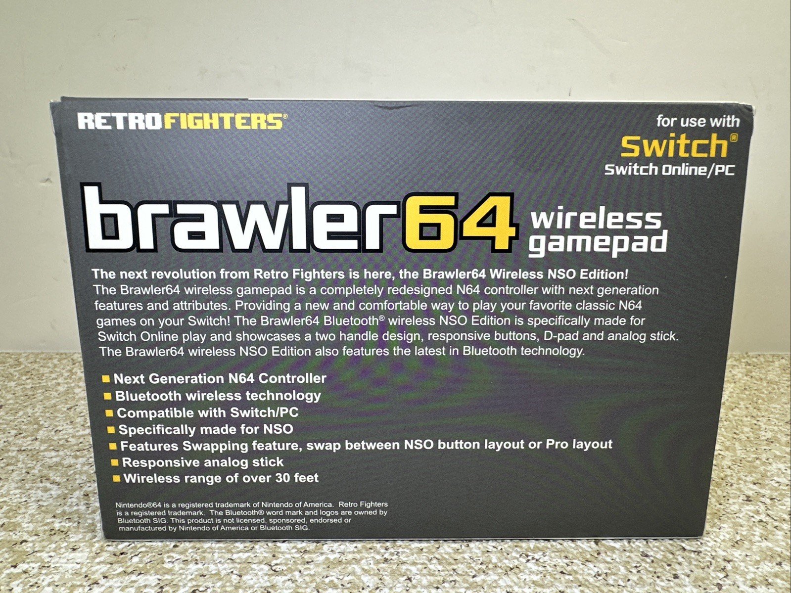 Retro Fighters Brawler64 Wireless Gamepad Controller for Switch/PC Open Box