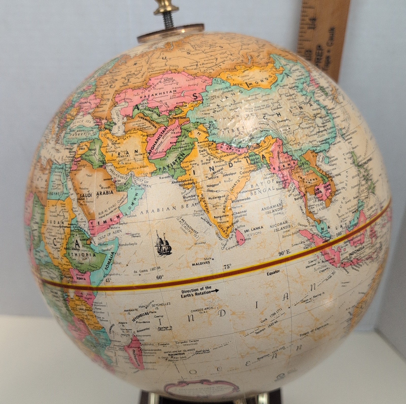 Replogle World Classic 9 Globe Weather Station Barometer Thermometer Hygrometer
